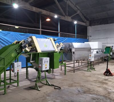 Линия мойки, очистки от кожуры, замачивания, вакуумной упаковки овощей