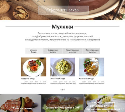 муляжи блюд и продуктов точные копии вашего меню