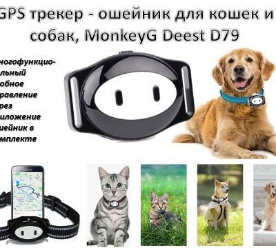 Продам GPS трекер - ошейник для кошек и собак, MonkeyG Deest D79