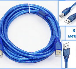 Продам кабель USB 2.0 для оргтехники, AM/BM, 28/24 AWG, 3 метра
