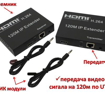 Продам удлинитель (передатчик) HDMI по витой паре на 120м, Модель HE12