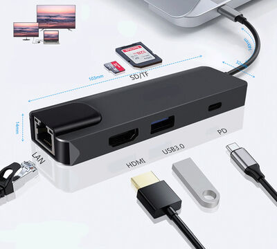Продам мультифункциональный хаб / конвертер Type C (USB / HDMI / RJ45 